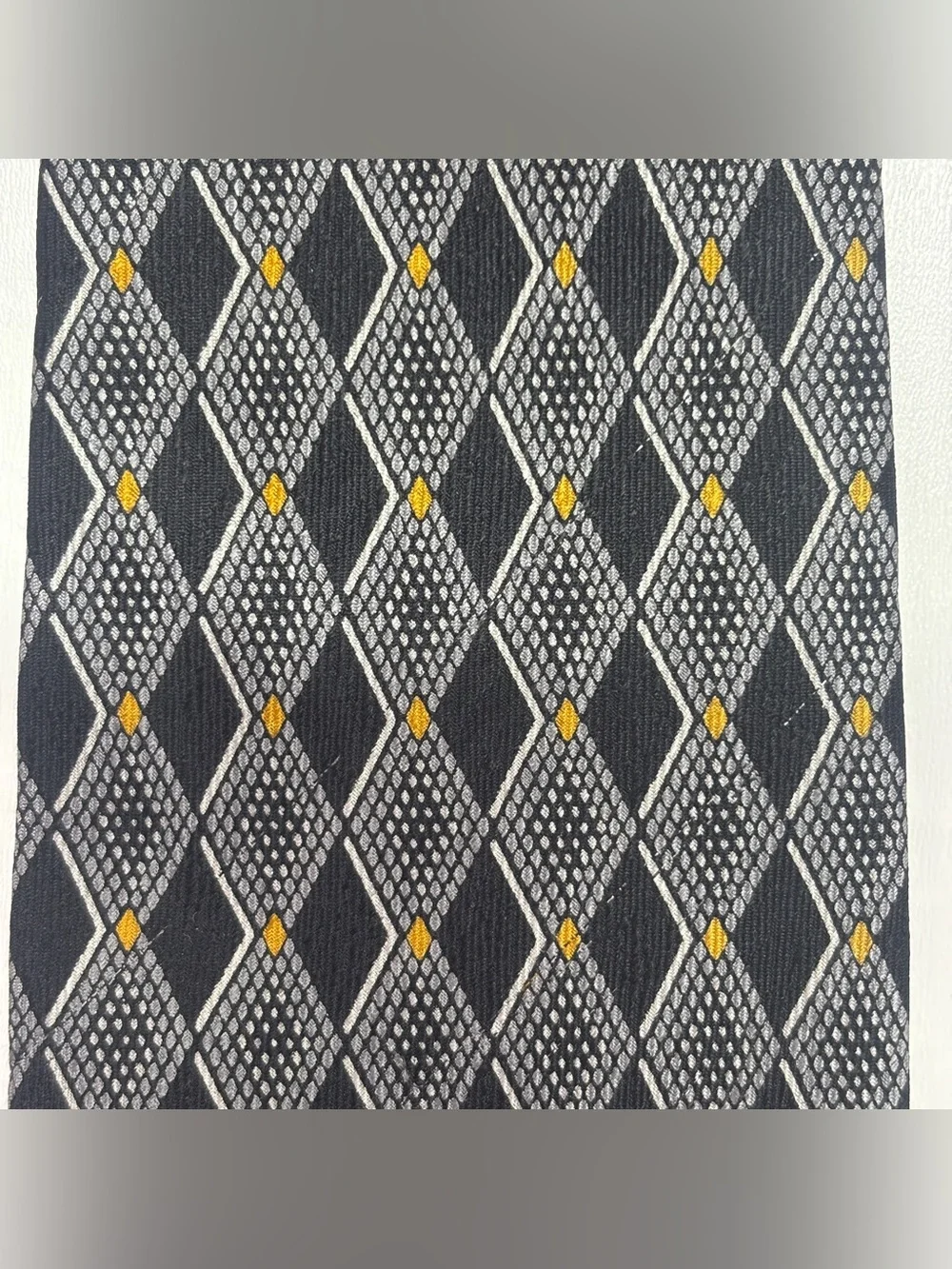Vintage 90s Louis Feraud Silk Geometric Wide Tie Made in USA